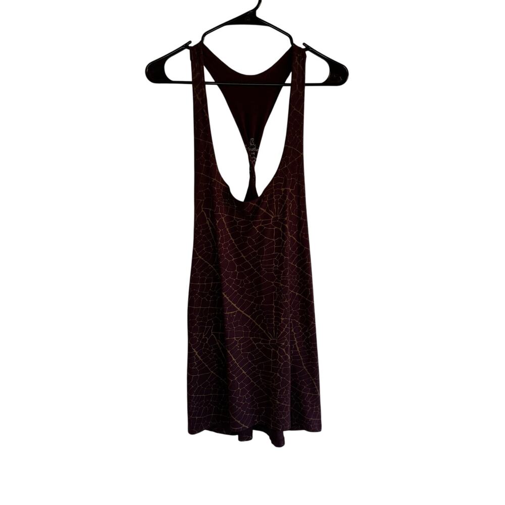 Maha Devi Large Organic Bamboo Racerback Soft Burgundy Print Dress